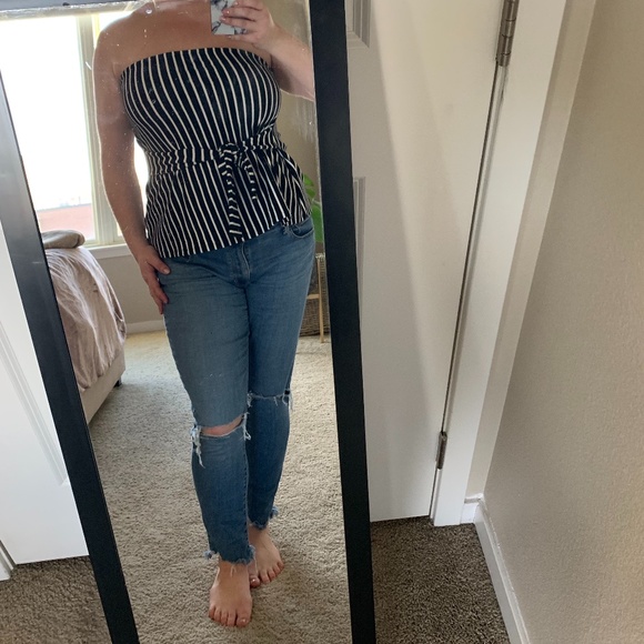 Express Striped Tube Top - Picture 1 of 2